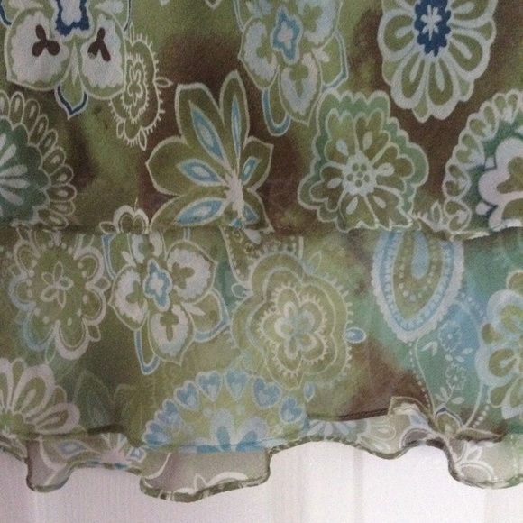 NY City Design Co. Tiered Silk Floral Print Skirt - Picture 4 of 7